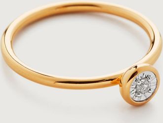 Monica Vinader Gold Diamond Essential Ring Diamond
