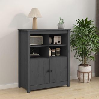 Berkfield Home Sideboard Grey 83x41.5x100 cm Solid Wood Pine