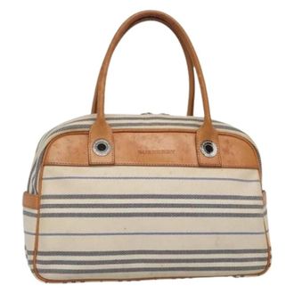 Burberry Tweedehands Canvas handtassen - Dames - Vintage Handtas - Wit - ONE Size - Leer - Vintage