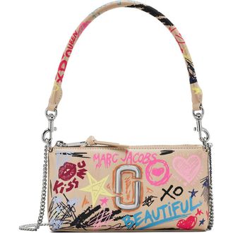 Marc Jacobs The Punk Scribble Snapshot Convertible Shoulder Bag in Beige Multi at Nordstrom