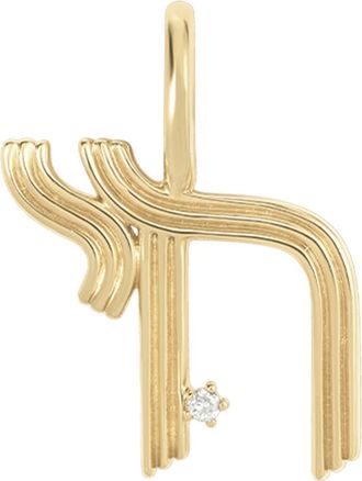 Adina Reyter Groovy Diamond Chai Mini Charm in Yellow Gold at Nordstrom