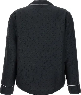 Off-white Jacquard Logo Pajama Shirt - Black