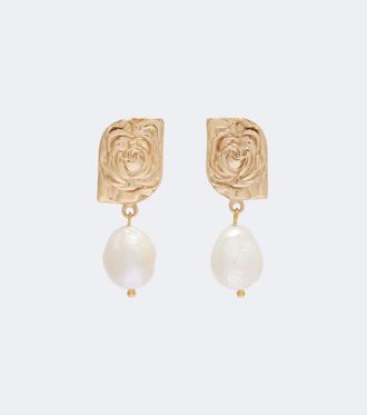 Magda Butrym Floral faux-pearl drop earrings
