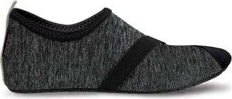 Fitkicks FitKicks Original Womens Foldable Active Lifestyle Minimalist Footwear Barefoot Yoga Sporty Water Shoes, Heathered Black/Black, Small