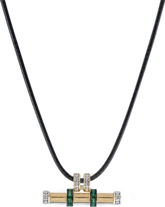 V JEWELLERY Maya crystal-embellished necklace - Gold