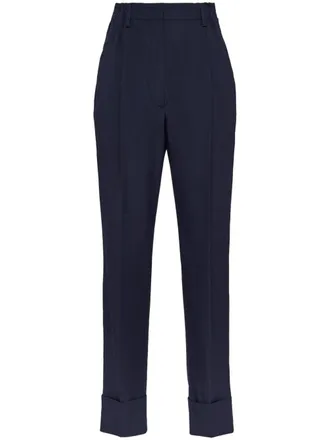 Prada poplin tailored trousers - Blue