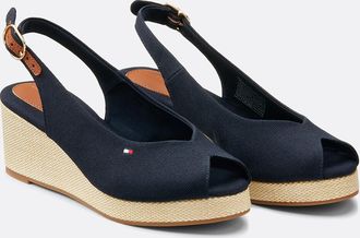 Tommy Hilfiger Sandalen met sleehak slingback Flag