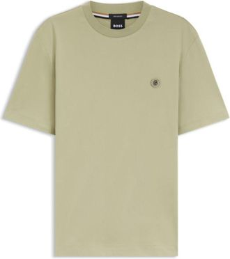 BOSS Cotton T-shirt with Double-B monogram badge
