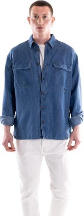 Paolo Pecora Shirt Jacket - Heren - Spijkeroverhemden - Blauw - S - Katoen - Overhemden