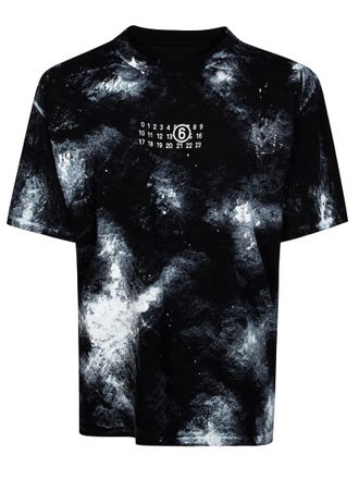 Maison Margiela Black Cloud Pattern Circle 6 T-Shirt