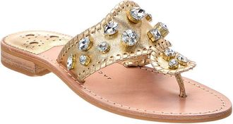 Jack Rogers Jacks Flat Jeweled Leather Sandal