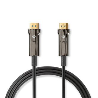 Nedis Active Optical Ultra High Speed Hdmi Cable With Ethernet Hdmi Connector Hdmi Connector 8k60hz 48 Gbps 1000 M Round Pvc Black Gift Box
