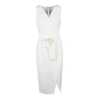 Access Fashion Midi Jurk - Dames - Casual kleedjes - Wit - M - Polyester - Kleedjes