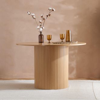 Birlea Round Fluted Dining Table Axel in Brown