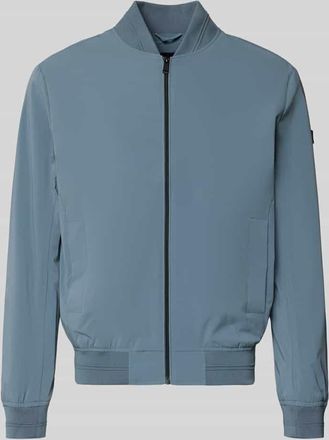 Guess Regular Fit Bomberjacke mit Stehkragen in Rauchblau, Gr&ouml;&szlig;e XXL