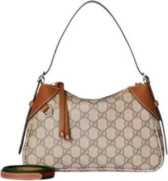 Gucci Shoulder Bags, female, Brown, Size: ONE SIZE GG Emblem Small