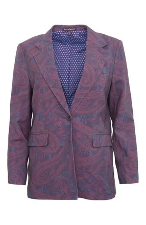 Lords of Harlech Julia Stretch Wool Tailored Blazer in Badalona Plum at Nordstrom, Size 12
