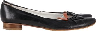 Etro Etro Pre-owned Womens Pleated Ballet Flats in Black Leather - Size 38.5 EU/IT