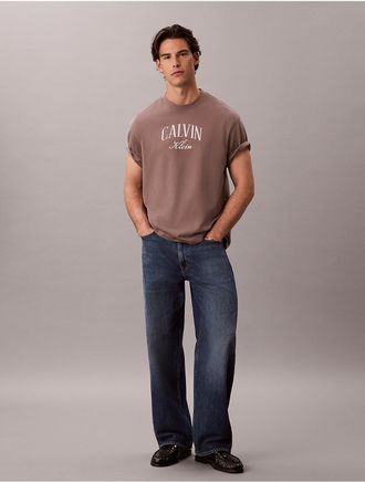 Calvin Klein Jeans Calvin Klein Mens Relaxed Graphic Logo Tee - Red - 2XL