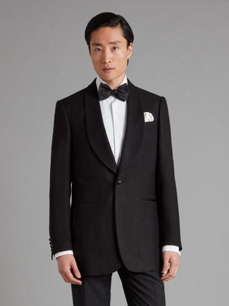 Oliver Brown Shawl Lapel Bamboo Dinner Jacket - Black