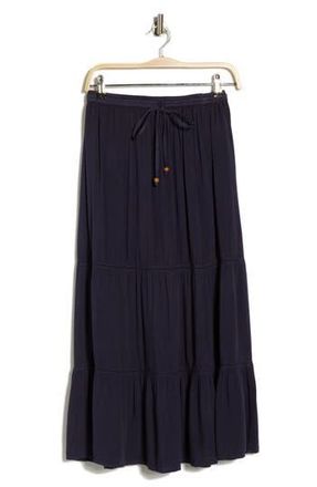 Boho Me Tiered Maxi Cover-Up Skirt in Midnight Blue at Nordstrom Rack, Size X-Large