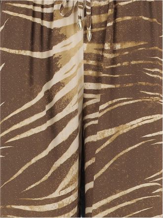 Just Cavalli Womens Viscose Trousers With Brushstroke Print