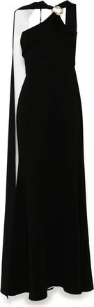 Roland Mouret asymmetric embellished dress - women - Polyester - 14 - Black