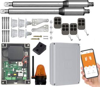 OEM Juego De Accionamiento Para Puerta De Doble Hoja De250 2x2,5 M 400 Kg Wi-fi L&aacute;mpara 4 Mandos A Distancia
