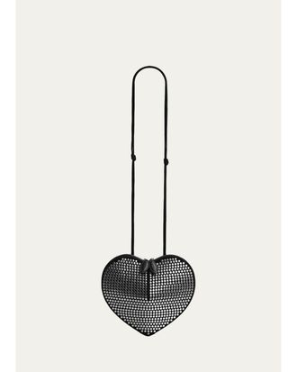 Alaia Le Coeur Studded Suede Crossbody Bag