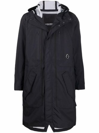 A-Cold-Wall* System logo-print parka coat - Black