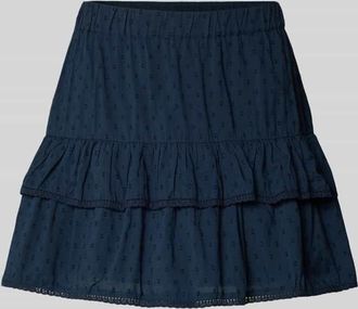 Vero Moda Volant Mini-Rock aus reiner Baumwolle TRINE in Dunkelblau, Gr&ouml;&szlig;e XS