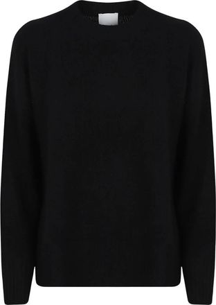 Allude RD Sweater - Dames - Ronde hals truien - Zwart - S - Kasjmier - Truien & Vesten