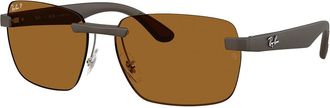 Ray-Ban RB4470CH Polarized 6124BB Mens Sunglasses Brown Size 59