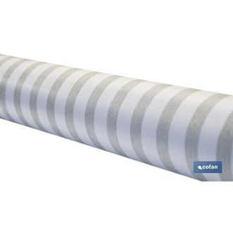 cofan Rollo De Mantel Antimanchas Impermeable Con Dise&ntilde;o A Rayas 140cm X 20m Fabricado En Vinilo Y Poli&eacute;ster Color Beige Y Blanco