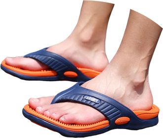 Generic 2026 Mens Slippers Men Summer Beach Flip Flops Shoes Sandals Male Slipper Casual Flat (Orange, 8.5)