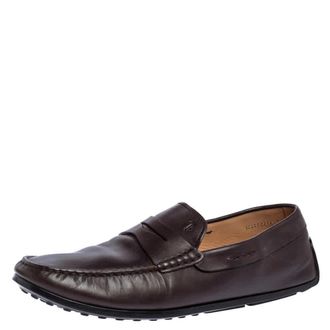 Tod's Tods Dark Brown Leather Driving Penny Loafers