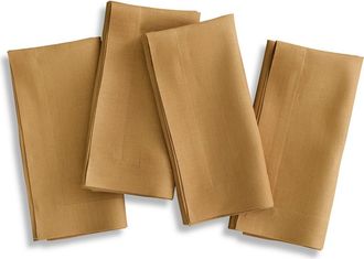 Solino Home Linen Dinner Napkins Set of 4, 20 x 20 Inch for Dining Table, Holiday and Everyday Table Decor - Fete in Caramel at Nordstrom, Size Large