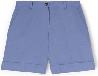 Motivi Dames, Korte broeken, Blauw, Maat: 2XS Linnen