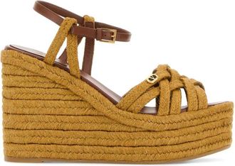 Valentino Garavani Brown Ankle Strap Wedges
