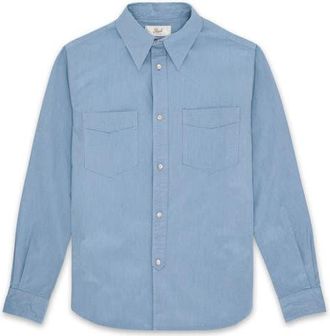 Fortela Prequel Cotton Shirt with Pockets in Blue at Nordstrom, Size 42 Eu