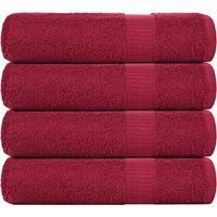 OEM Toallas De Ducha Frogn, Juego De 4, Color Burdeos, 70 X 140 Cm, 360 G/m&sup2;. -crezuo