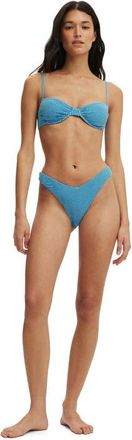 Cotton On Womens Gathered Thin Strap Balconette Bikini Top in Missy Spot Plum Kiss at Nordstrom, Size Large