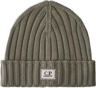 C.P. Company Berretto a coste in lana - Grigio