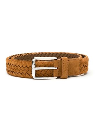Tod's interwoven leather belt - men - Calf Leather - 100 - Brown