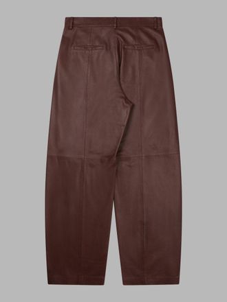 Alysi Barrel Leather Trousers - Purple