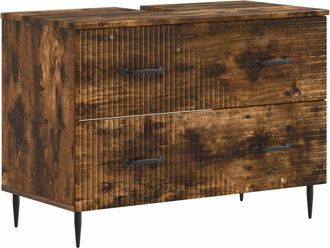 vidaXL Mueble De Lavabo Para Ba&ntilde;o Haarlem Roble Ahumado Vidaxl