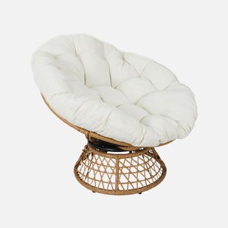 Sweeek Sill&oacute;n Papasan Giratorio En Polirat&aacute;n, Para Exterior/interior, 96cm