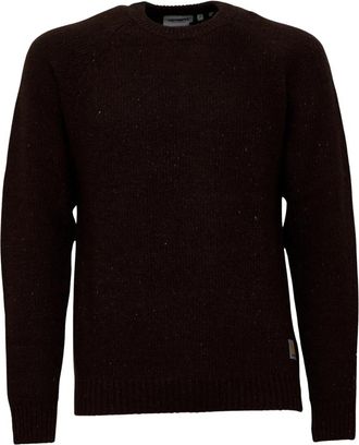 Carhartt Work in Progress Anglistic Sweater - Heren - Ronde hals truien - Bruin - S - Katoen - Truien & Vesten