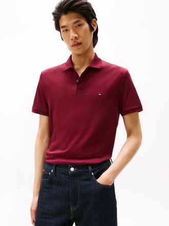 Tommy Hilfiger Poloshirt TOMMY HILFIGER LIQUID COTTON REG SEASONAL POLO, Herren, Gr. 3XL, deep rouge, Jersey, Obermaterial: 100% Baumwolle, normal h&uuml;ftlang, Rippb&uuml;nd