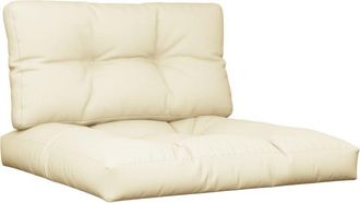 vidaXL Cojines para sofá de palets 2 unidades tela crema Vidaxl